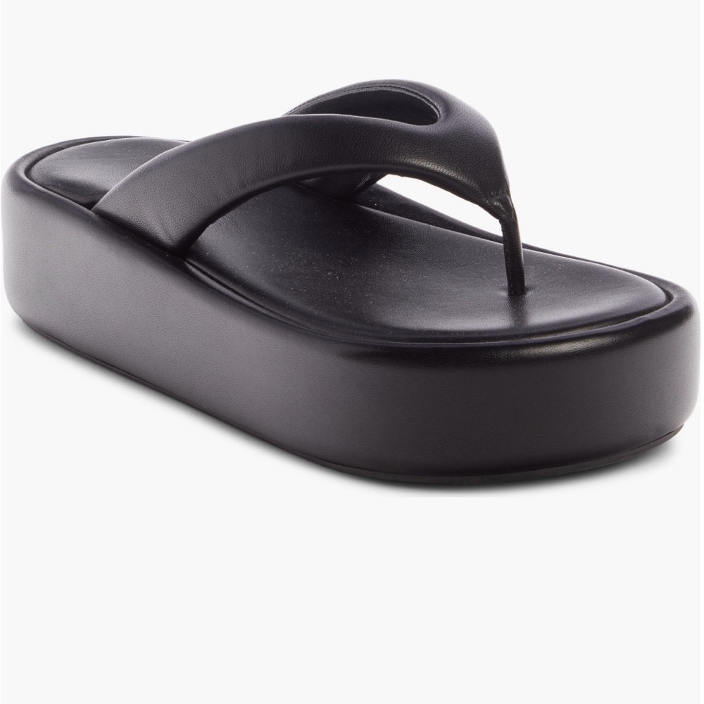 Balenciaga Black Leather Platform Sandals - Picture 3 of 8